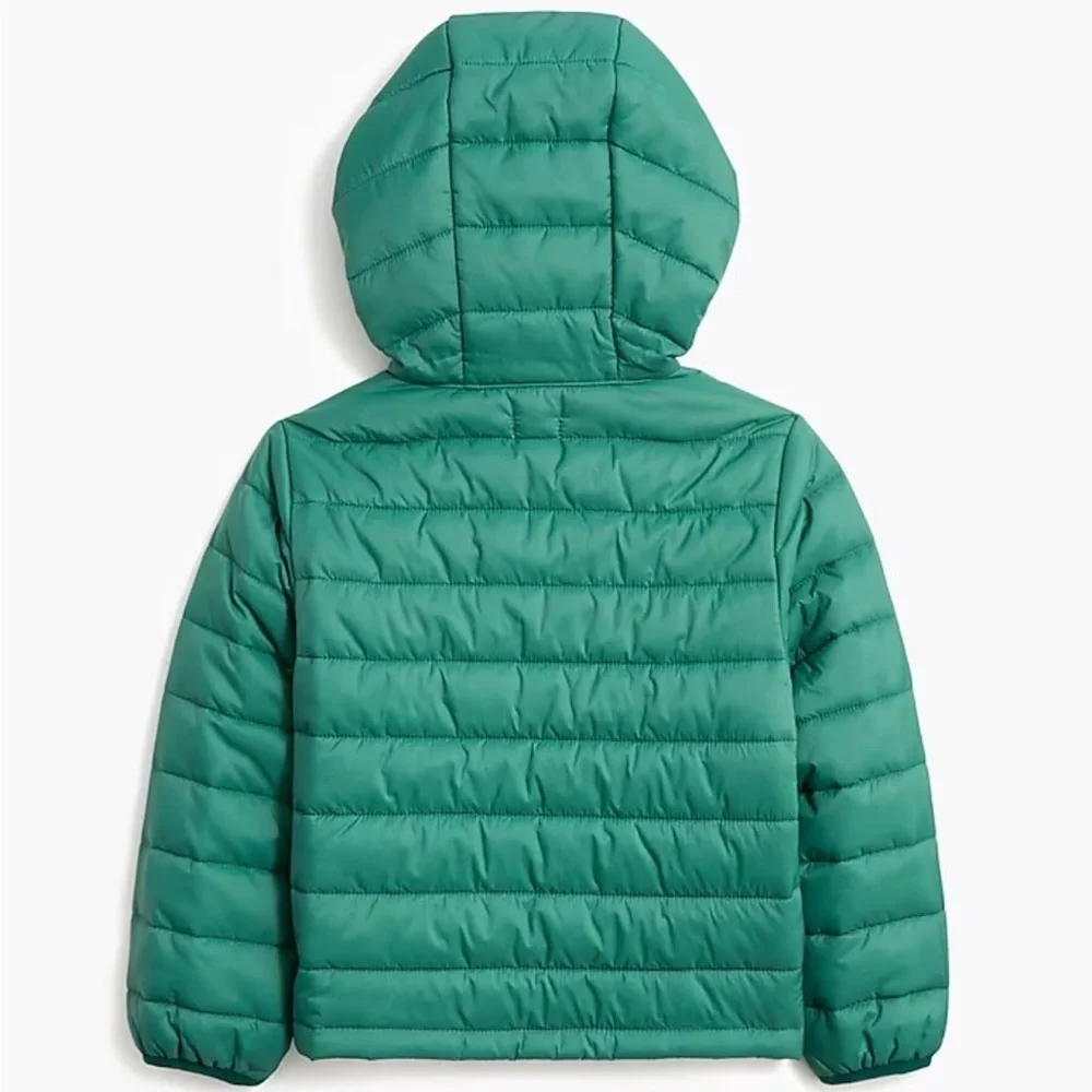 J Crew Factory Kids' lightweight packable puffer jacket Rich Spruce XL NWT CB277